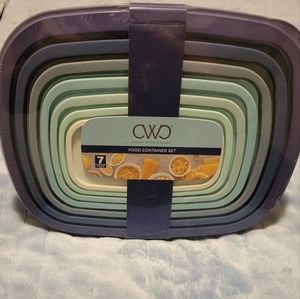 7 piece storage container set- blue